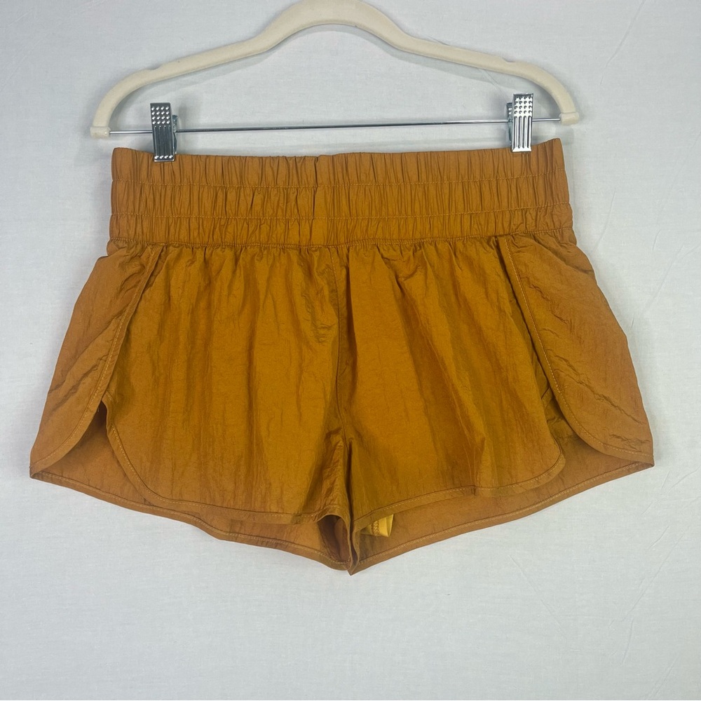 Free People Way Home Run Shorts in Rust Orange Medium Joycore Dopamine
